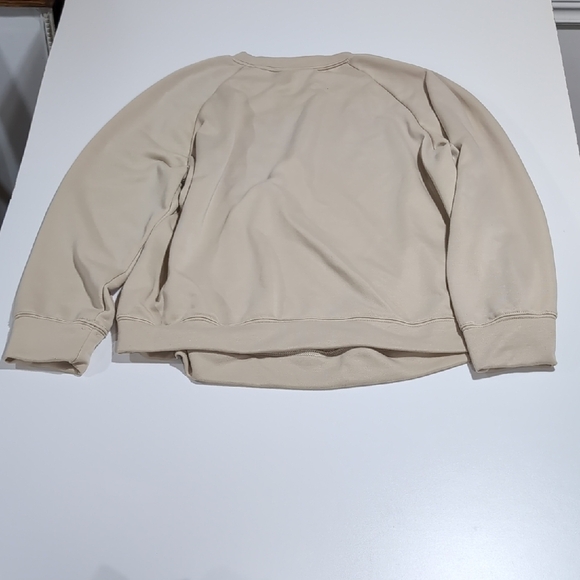 Cream Knit Top 2X Minimalist Old Money Style Short Sweater - Picture 3 of 5